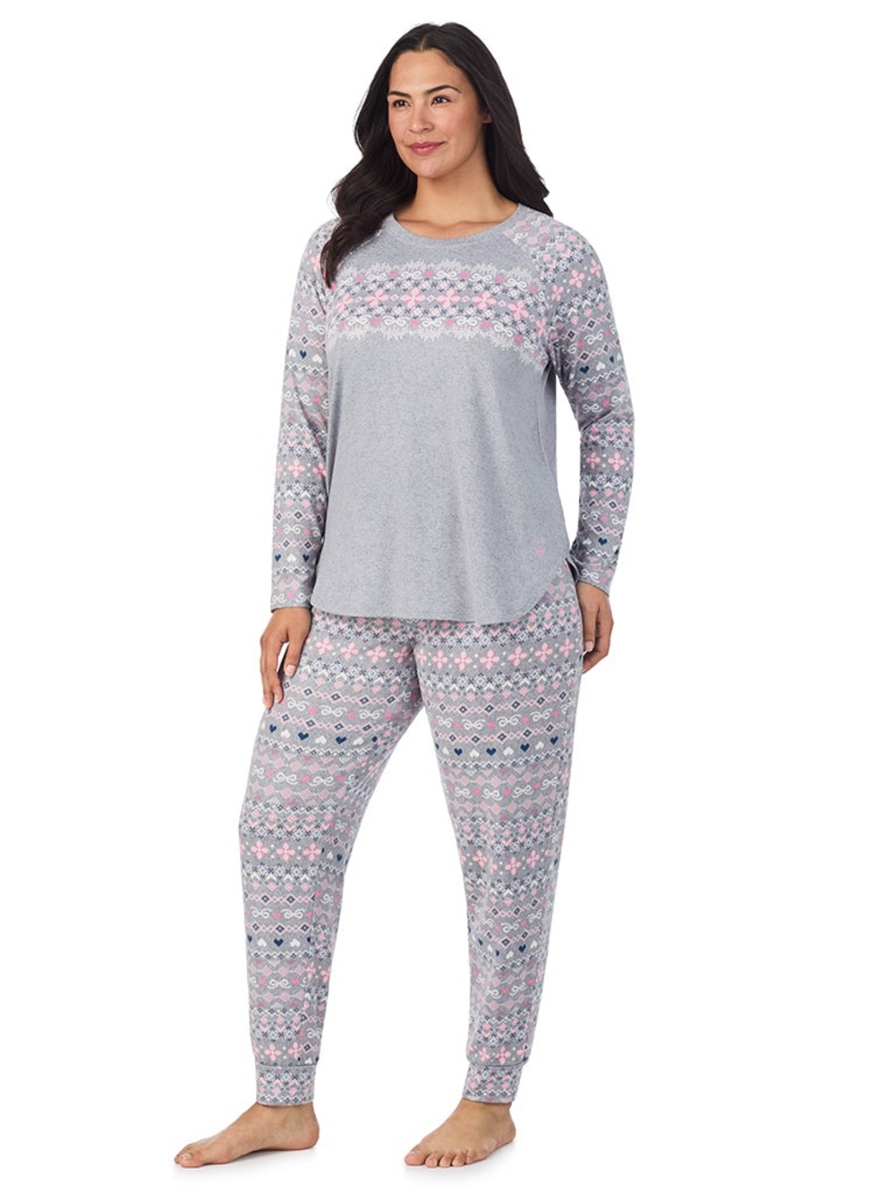 Cuddl Duds 2-Piece Long Sleeved Shirt Jogger Style Pant Women's Pajama Set NWT